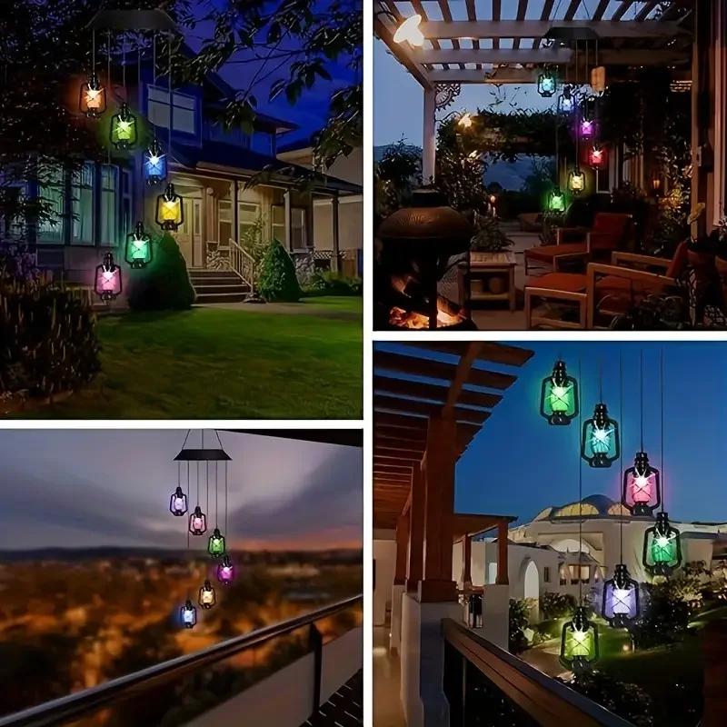 Solar Wind Chime Kerosene Lamp Retro Solar Courtyard Lamp Home Porch Garden Decoration Hanging Lantern Outdoor Decoration image 4