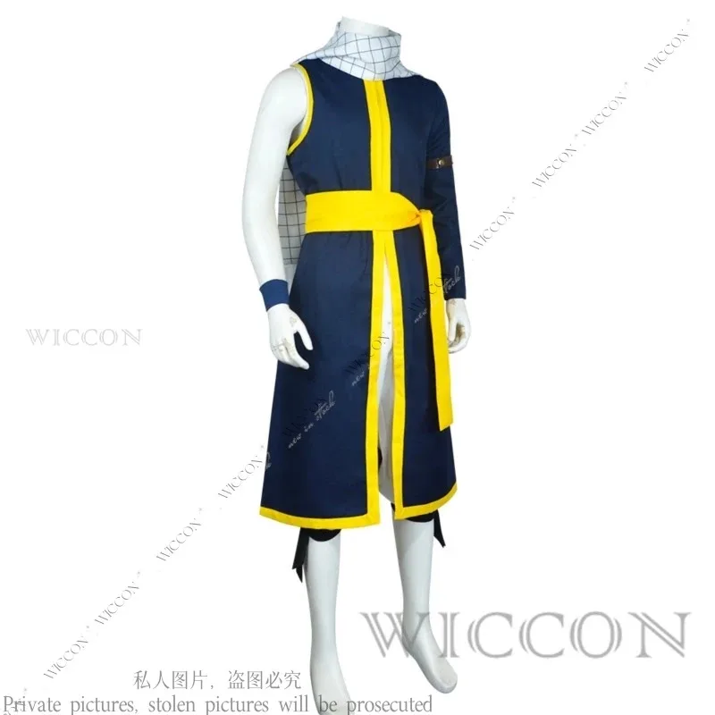 CyNatsu Dragneel Anime FAIRY Cos Man TAIL 코스프레 의상 가발 문신 스티커 성인 남성 역할 놀이 유니섹스 할로윈 불의 용