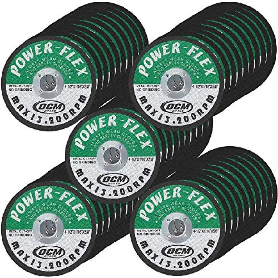 

50 Pack 4 1/2 Inches x 1/16 Inches x 5/8 Inches Premium Cut Off Wheels - for Cutting All Ferrous Metals and Stainless Steel