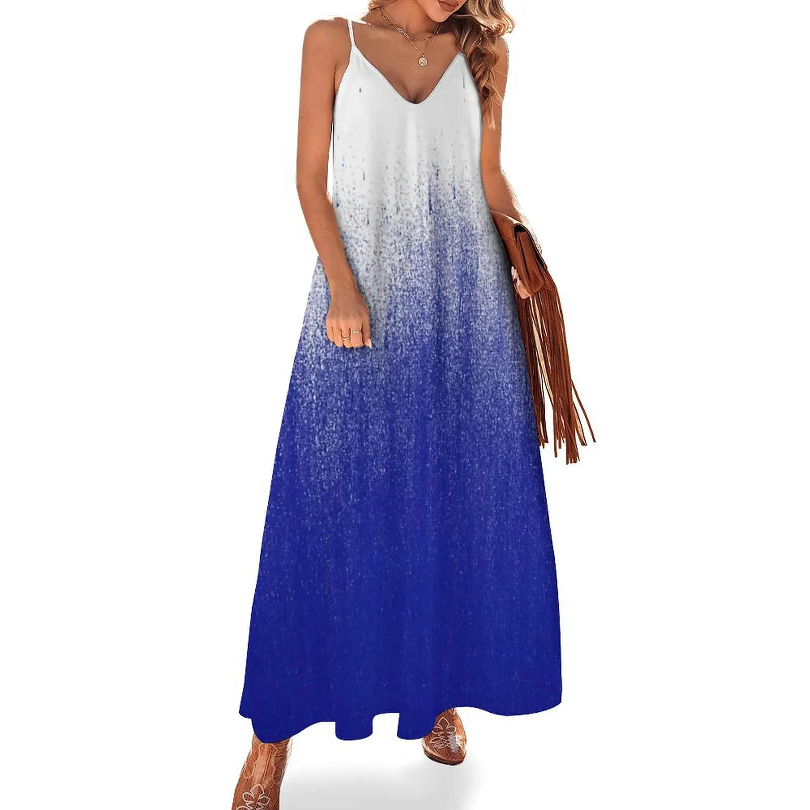 

Blue Ink Ombre Pattern Sleeveless Dress evening dresses ladies fairy dress summer dress women 2024