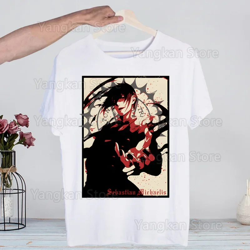 Black Butler Harajuku Men's tshirt Printed Unisex Short Sleeve t shirt Casual T-shirt Male Streetwear Tops - view 5