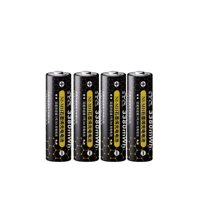 New AA Graphene Rechargeable Battery 1.2V 3380mWh for Smart Lock Shaver Battery