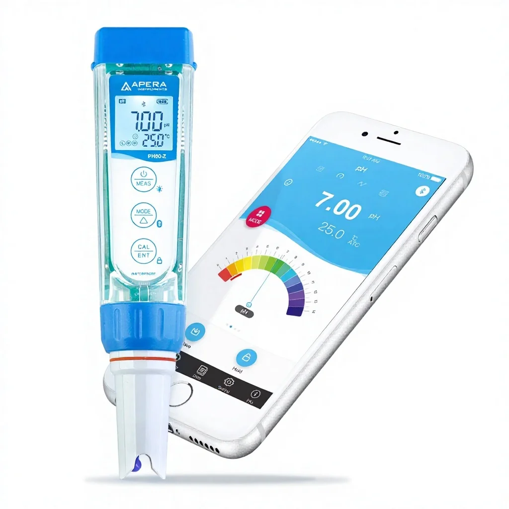 PH60-Z Bluetooth Smart pH Tester Temperature Detection Powered Mobile App Cloud-Based