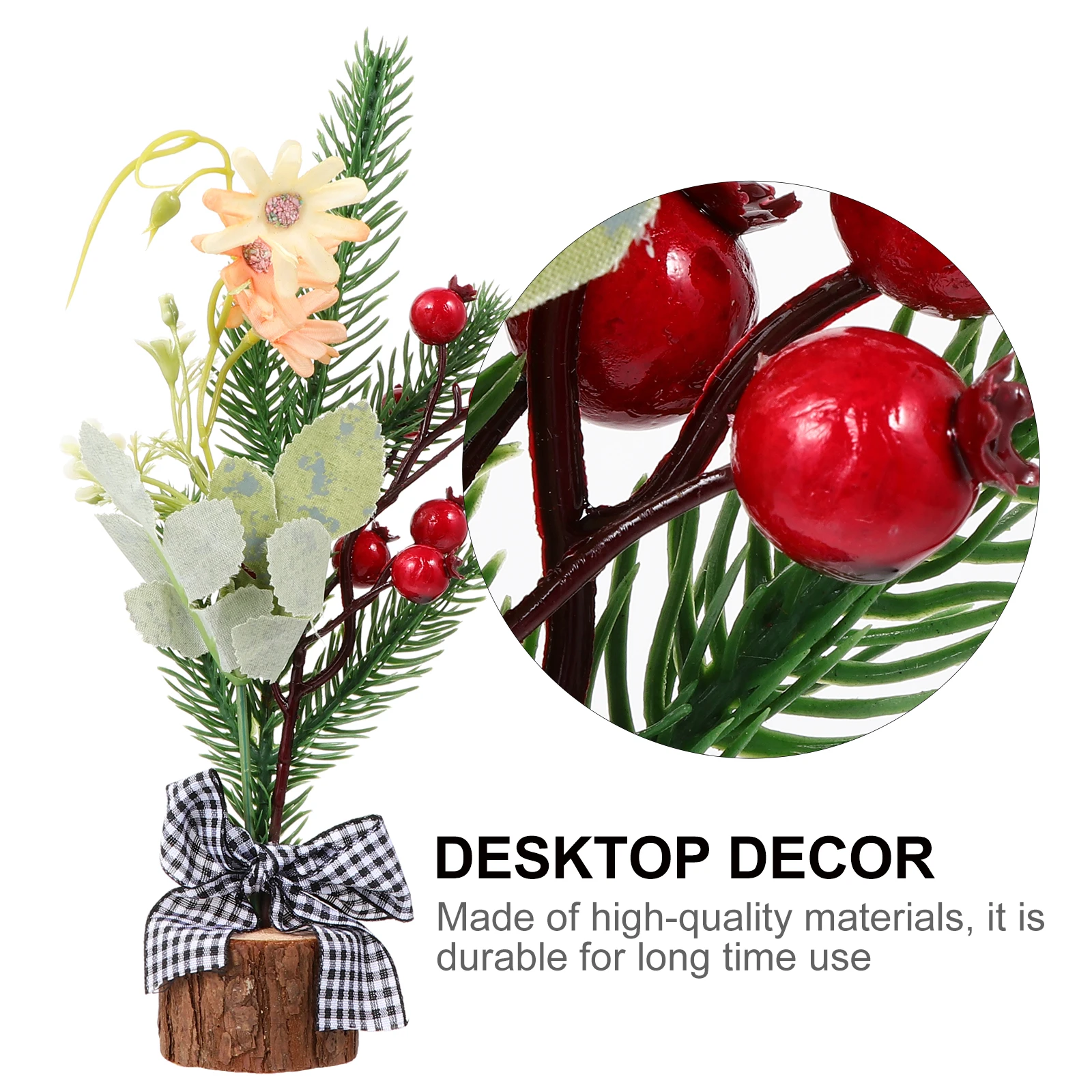 

5pcs Wooden Diy Mini Xmas Desktop Decor For Party Home Office Christmas Display Xmas Ornament Small Christmas Tree Exquisite