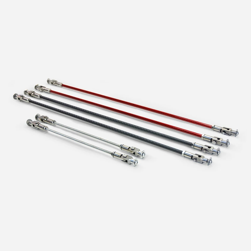 

Universal Aluminum Support Bar Strut Rods With Real/Red Real Carbon Pipe 23-59cm Adjustable Car Chassis Stabilizer Accessory