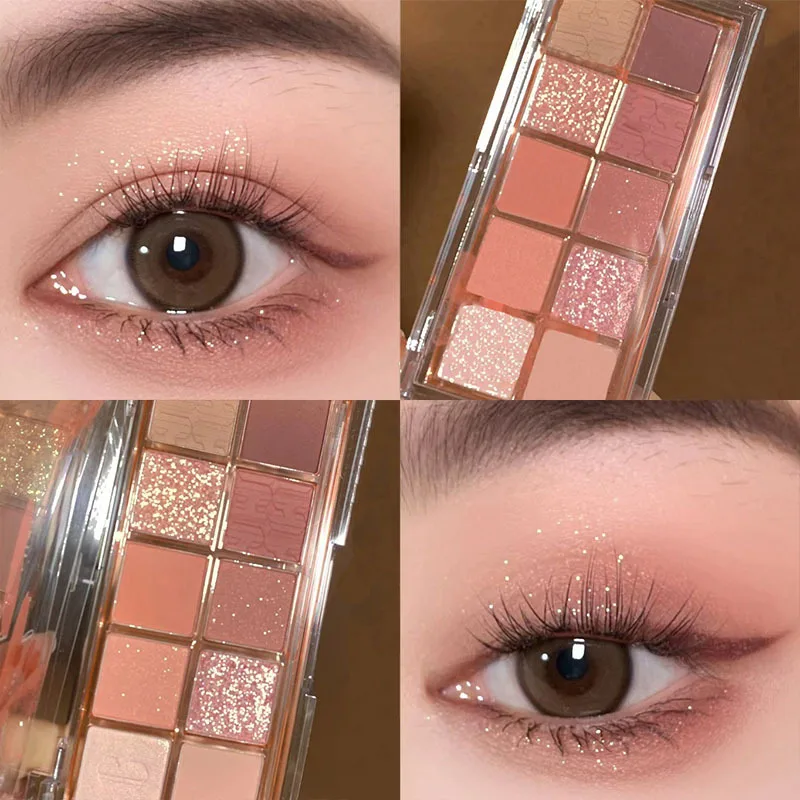 10 Color Eyeshadow Palette Makeup,Matte Shimmer Nude & Glitter Eyeshadow Long Lasting Eye Makeup Natural Makeup