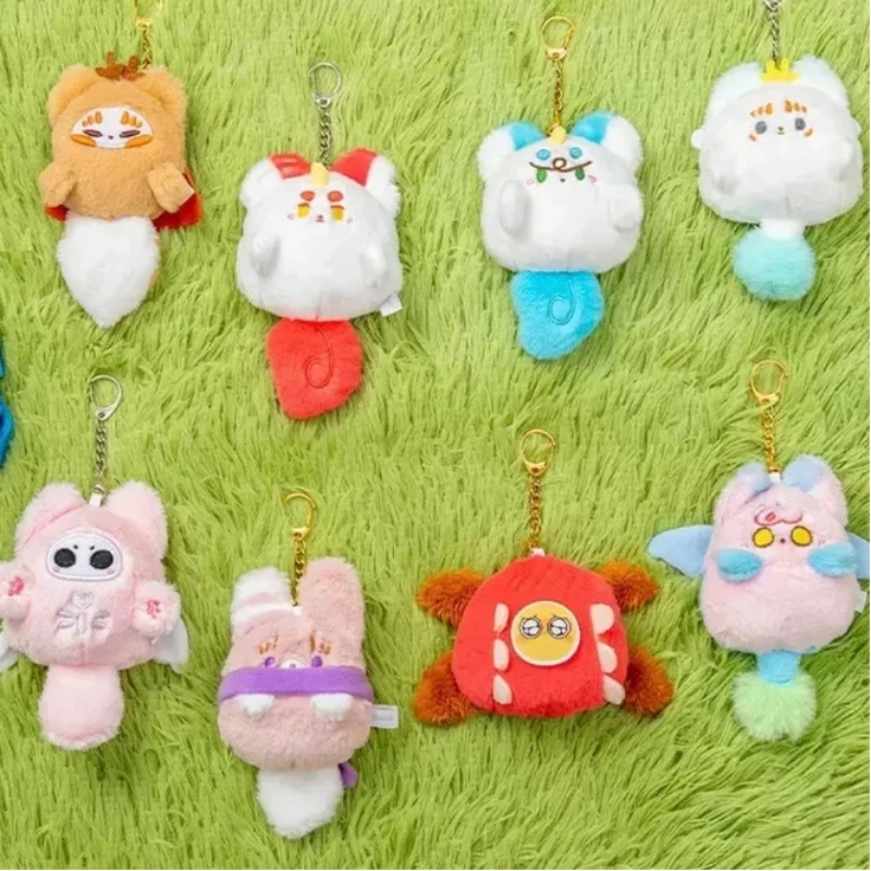 Boneka Plush Seri Bola Bulu Binatang Ajaib Kotak Misteri Gantungan Kunci Anime Lucu Hadiah Mainan Kartun Fashion Misterius