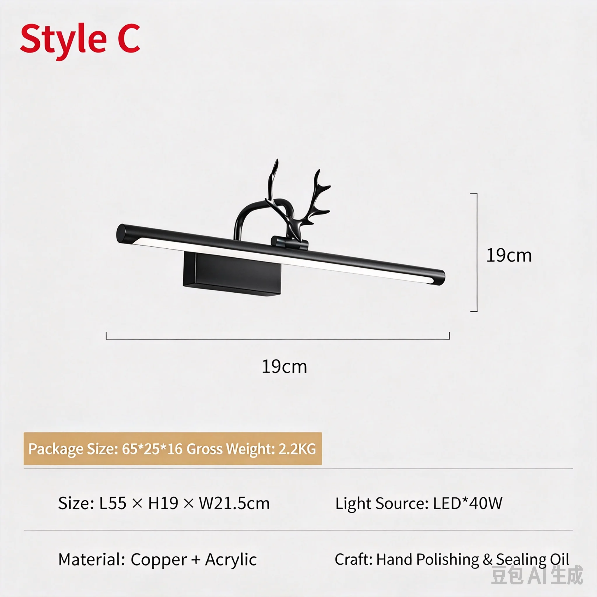 Minimalist LED Copper Bathroom Mirror Headlights Creative Corridor Hanging Lights for Makeup And Bath Decor