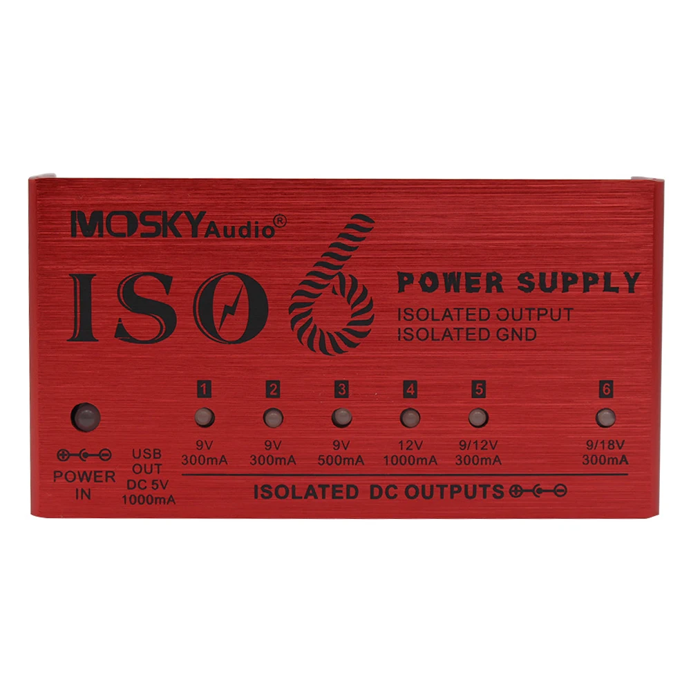 

2025 Guitar Pedal Power Supply, ISO6 Certified 6-Channel Internal Transformer, Guitar Parts & Accessories