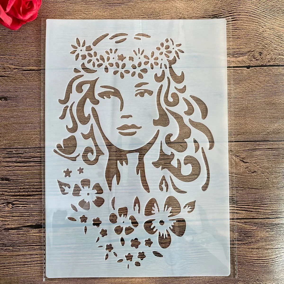 

A4 size Design Stencil for Wall Painting Scrapbooking Stamp Album Decorative Embossing Craft Paper DIY Beauty girl Stencils