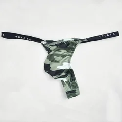 Mens Camouflage G-String Briefs Low Rise Underwear Sexy Thin Soft Thong Panties Homme Slip Men Thong Bikini String