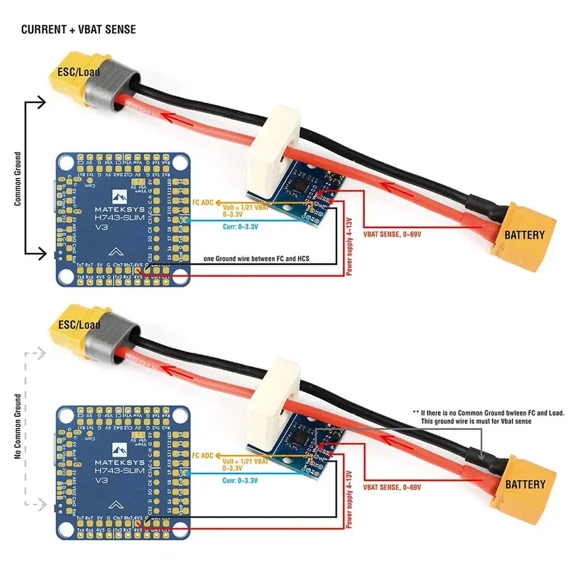 MATEKSYS SENSORE DI CORRENTE HALL 150A HCS-150A per H743 Slim V3 Controllore di volo RC FPV Multirotore Aereo Ad Ala fissa Parti FAI DA TE