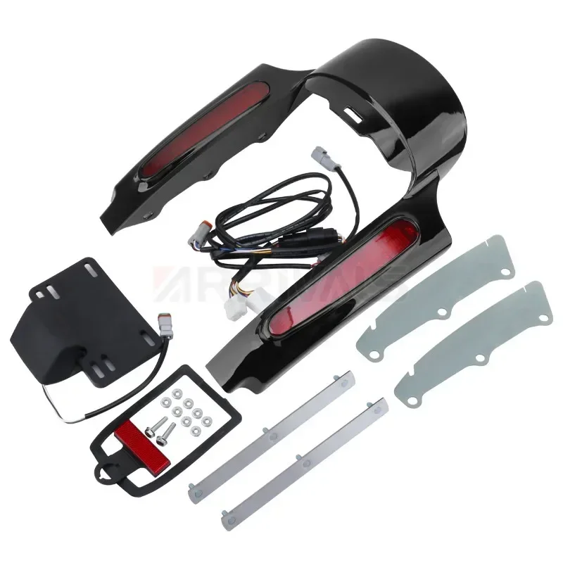 Luz de freno para motocicleta, señal de giro, extensión de guardabarros trasero, Fascia para Harley Touring Road King Electra Glide 2009-2020