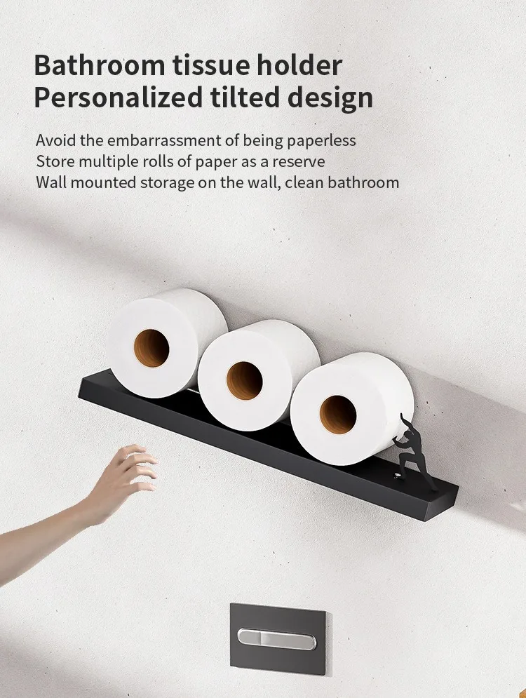 

Оригинальный держатель для туалетной бумаги в виде тяжелоатлета с полкой, настенная полка для хранения в ванной комнате