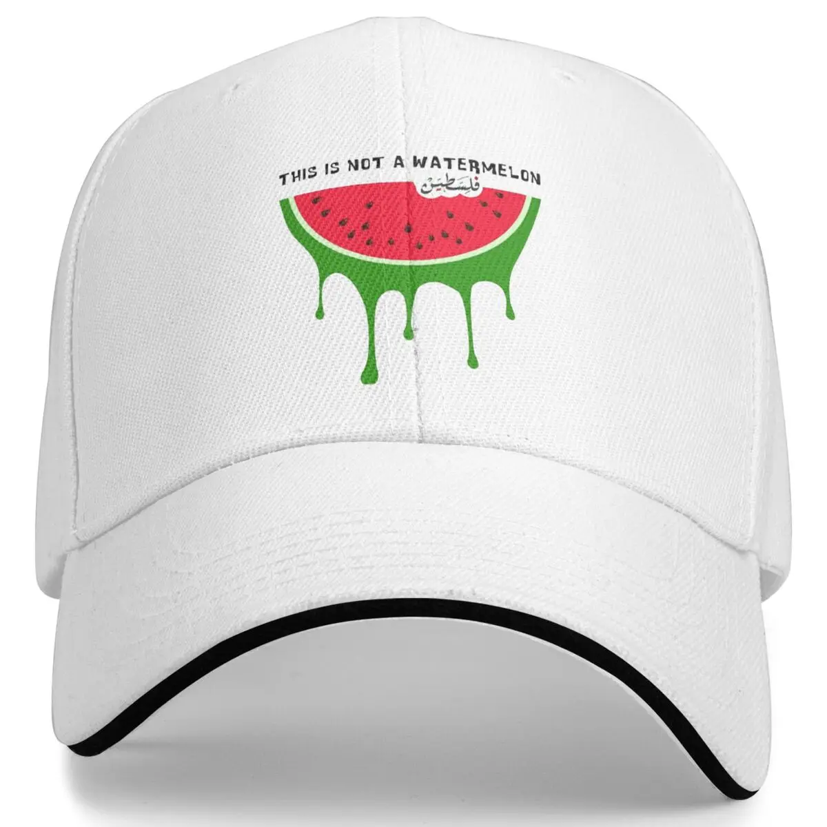 This Is Not A Watermelon Baseball Cap Summer Wear For Men Women Golf Hat Watermelon Magritte Parody Snapback Hat Adjustable Fit