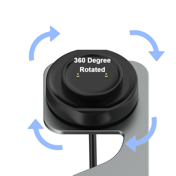 TJXL-For Amazfit Bip 5 Unity A2324 / Active Edge A2212 محمول بطول 1.5 متر حامل شاحن ساعة ذكية من سبائك الألومنيوم المغناطيسي #4