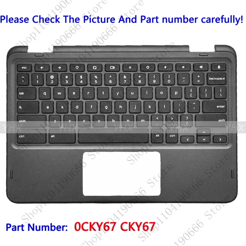 

Notebook computer components New For Dell Chromebook 11 3110 2-in-1 Palmrest US Keyboard Bezel 0CKY67 CKY67.