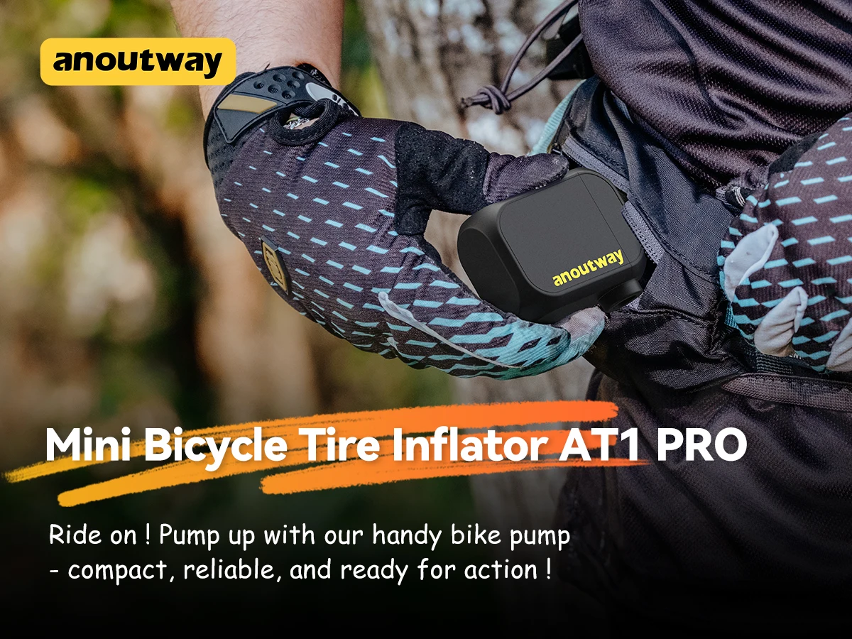 anoutway AT1 Pro Mini-Elektropumpe für Fahrräder, kabelloser Reifenfüller mit Bildschirm, 25 Minuten Schnellladung, 120 PSI, max. 450 mAh Akku – Detail 1