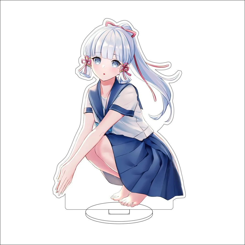 16CM Game Anime Genshin Impact‌ Kamisato Ayaka Cos Acrylic Figure Stand Chrismas Gifts Ornaments view 2