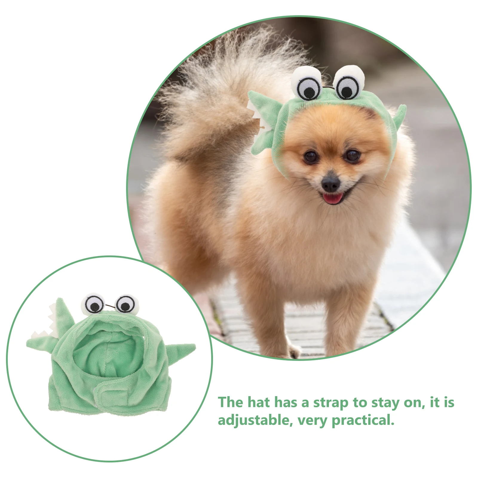 

Green Crocodile Pet Hat High Grade Polyester Adjustable Strap Puppy Cat Party Carnival Cosplay Dog Hats Pet Accessories