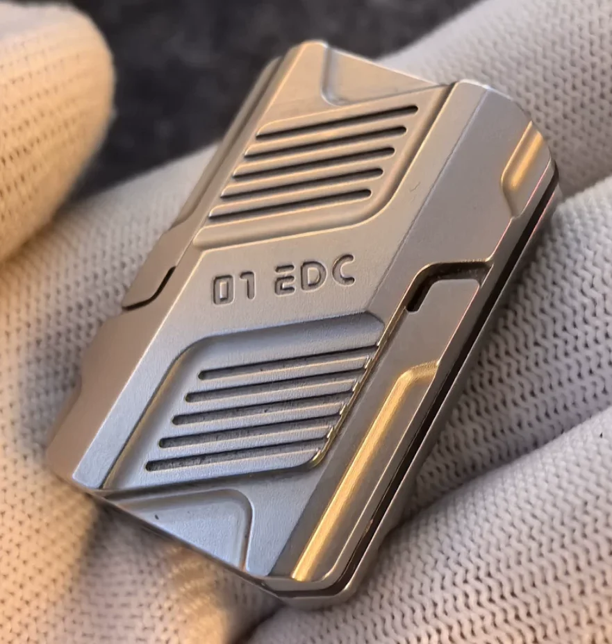 Used EDC 01edc tactile push card 2.0 steel PTFE mechanical push card fidget slider decompression toy