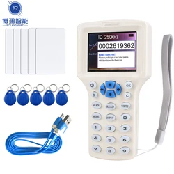 스마트 10 주파수 RFID NFC 스마트 카드 리더 라이터, RFID 복사기, 125KHz, 13.56MHz, USB Fob 프로그래머, 복사 암호화 키