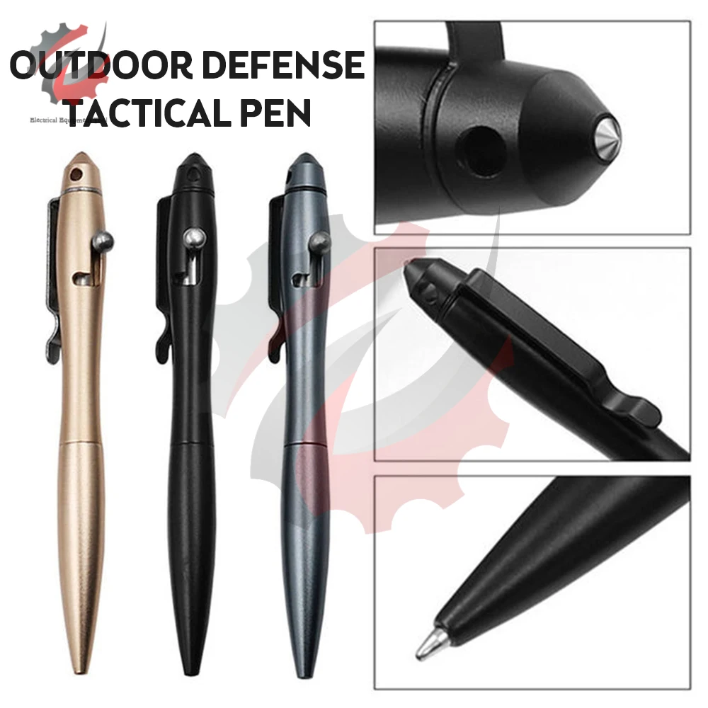 Portable Tactical Pen Self Defense Glass Breaker Aluminum Alloy Tool For Outdoor Camp Emergency Kit Ball Point Pen Stationery