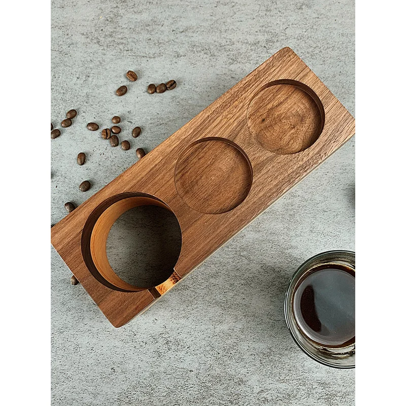 

For COFFEEISLIFE Walnut wood inlaid coffee machine handle fabric powder base