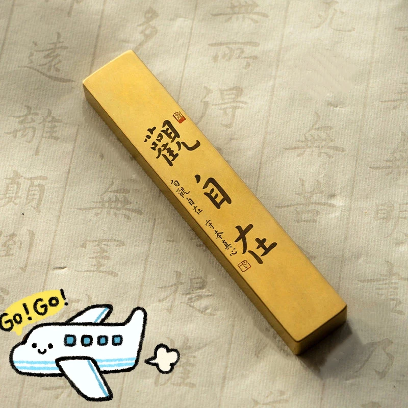 Chinese Calligraphy Paperweight Brass Writing Brush Pen Holder Paper Press Chinese-style Metal Decoration Creative Art Supplies
