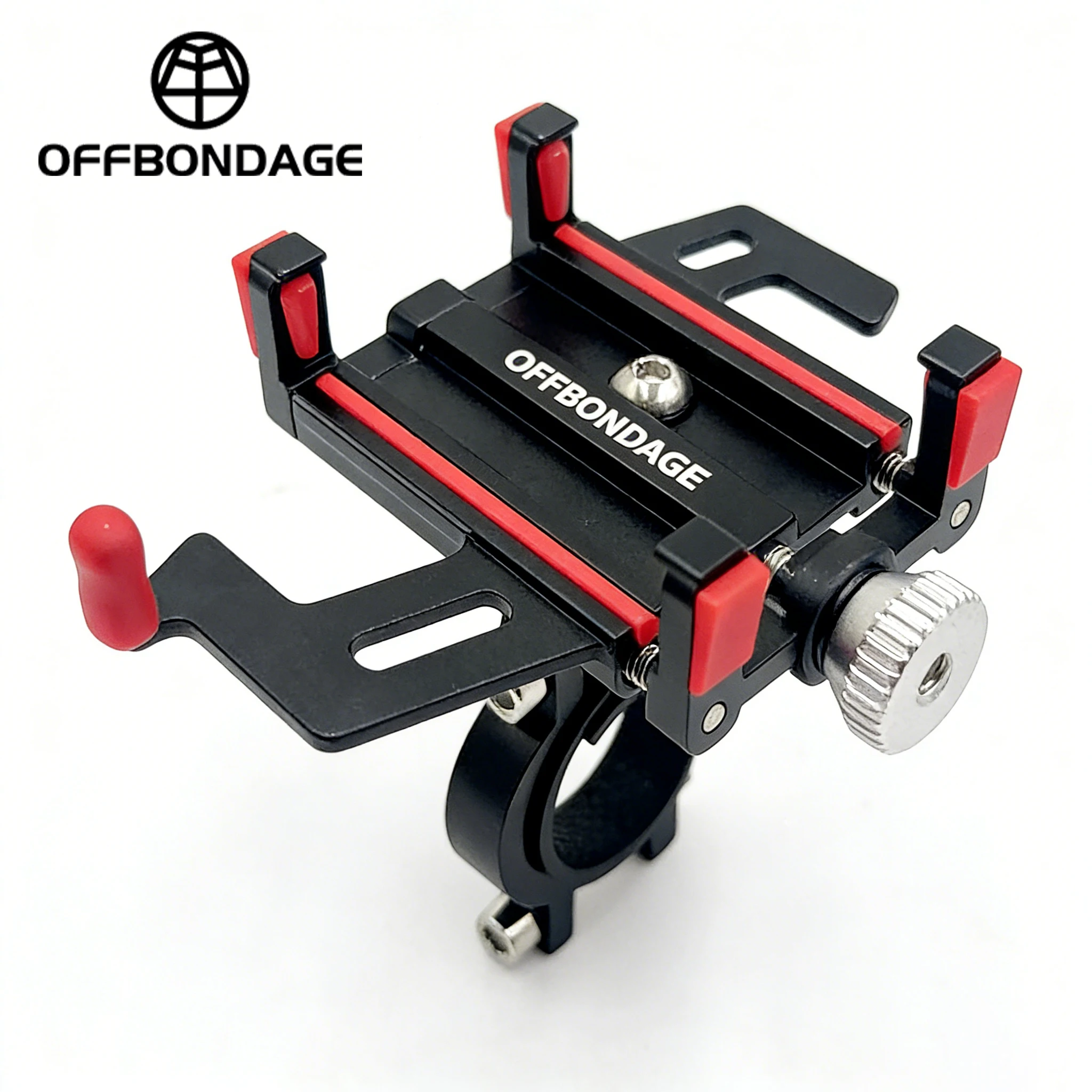 OFFBONDAGE MTB-Telefonhalterung mit Schnellverschluss, Fahrradhalterung 360° °   Drehbare, verstellbare Fahrrad-Telefonhalterung aus rutschfestem Aluminium