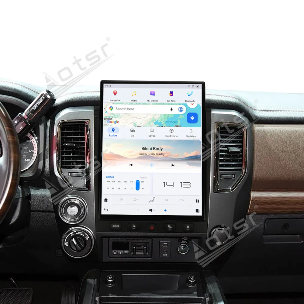 15.6 inch  13.0 8+128GB Car DSP Player For Nissan Titan 2016 - 2019 Tesla Style GPS Audio Radio Stereo Head Unit Free Cam