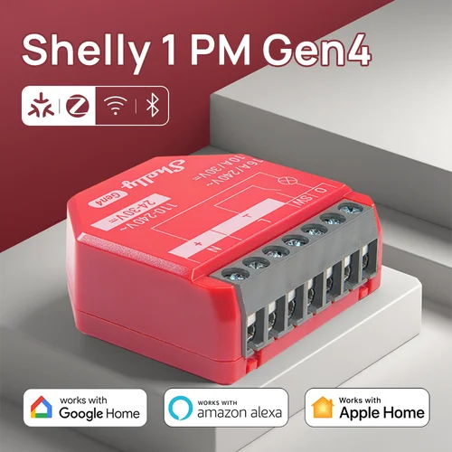 Shelly 1PM Gen4 Zigbee Dispositivos Matter interruptor inteligente IOT WiFi con monitoreo de energía Compatible con Alexa Homekit Goodle Home