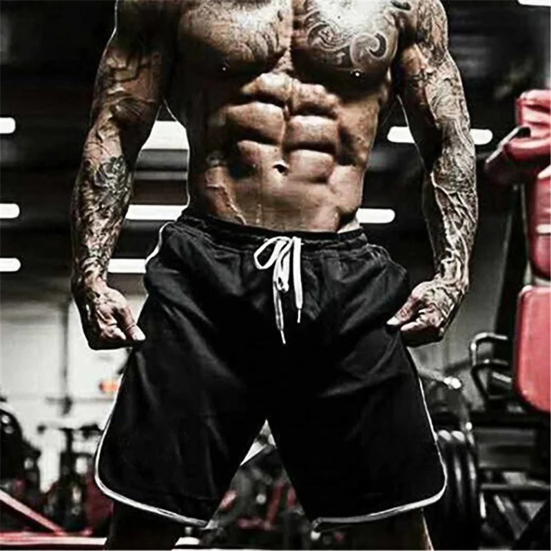 

Простые мужские повседневные шорты для тренировок, тренажерный зал, фитнес, дышащая сетка, быстросохнущие баскетбольные шорты, летние шорты для бодибилдинга