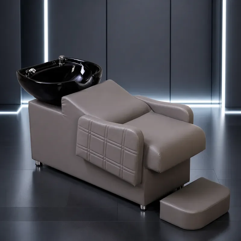Modern Simple Semi Reclining Shampoo Bed with Ceramic Basin for Hair Wholesale