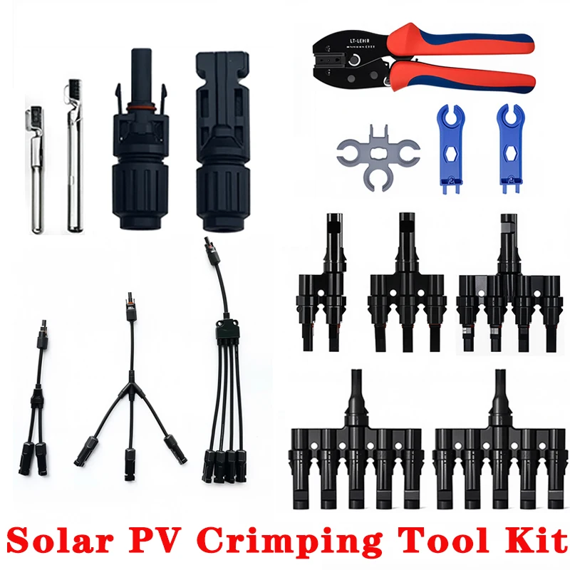 Solar Energy Adapter 1000V 30A T Type Male to Female IP67 Waterproof for Photovoltaic System Solar Panels Parallel Connection