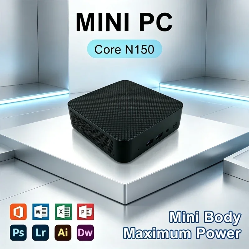 Portable Mini PC Intel Core N150 Compact 16GB 1TB 2TB SSD Triple 4K Display WiFi6 Efficient Cooling Home Office Mini Computer