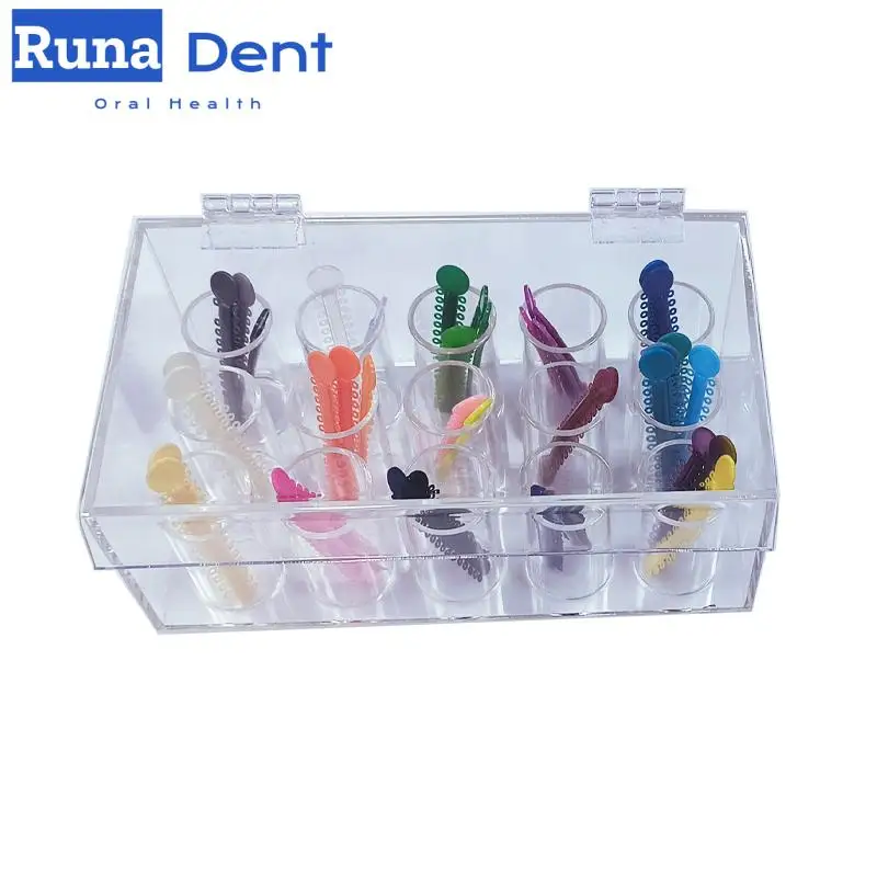 15Hole Dental Arcylic Ligature Tie Box Orthodontic Ligature Tie Placer Organizer for Ortho Ligatie Ligature Tie Holder Case