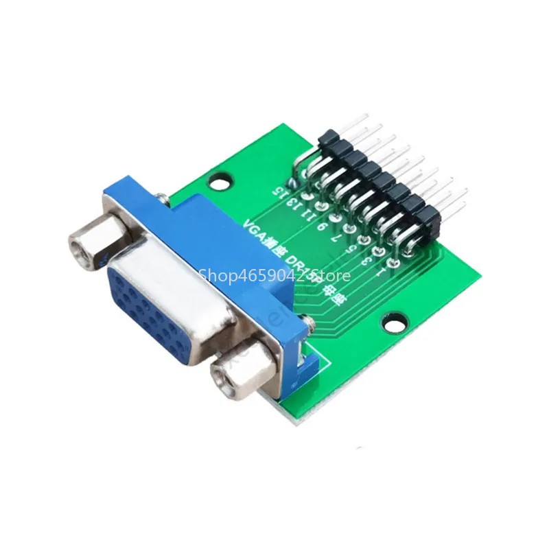 1pcs DB15 HDR15 DR15 To Dip 2.54mm Interface Test Board Blue VGA Female Socket Adapter Conversion Board