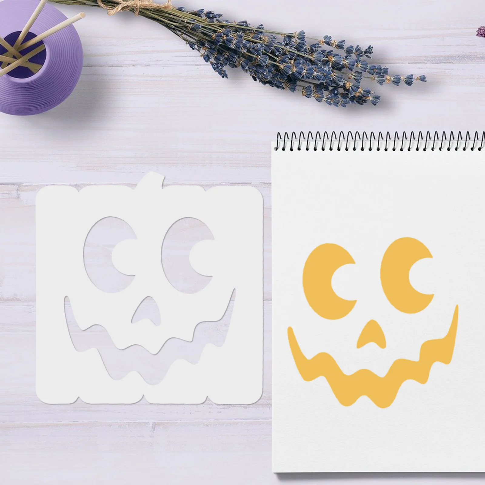 12 Pcs Halloween Drawing Template DIY Stencils Painting Boo Airbrush Pumpkin The Pet Wall Reusable