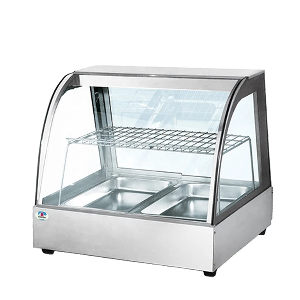 Curved Glass Pastry Warmer Fast Food Counter Design Catering Food Warmer To Keep Food Warm