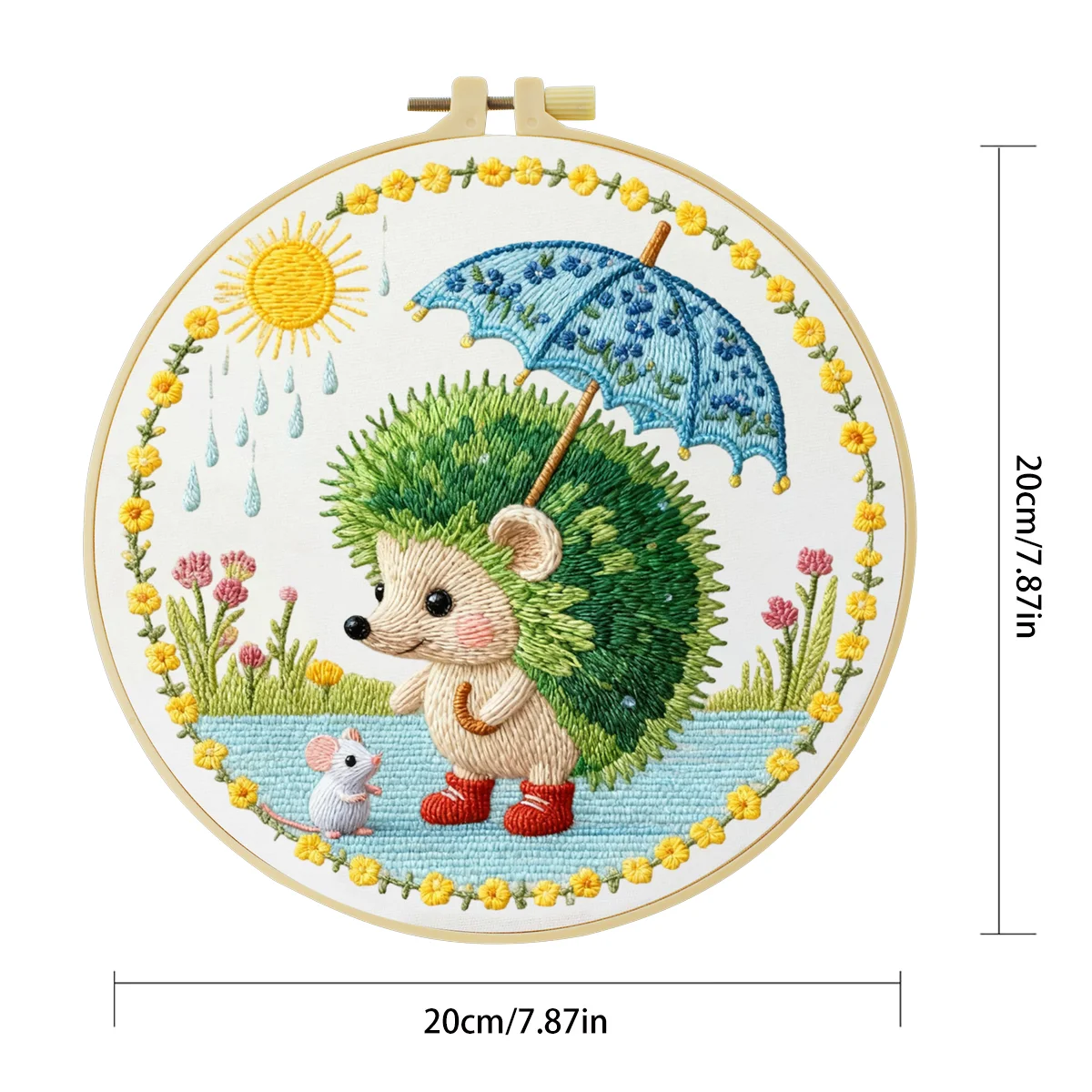1 Stück 20X20CM/15X15CM 7,87/6,3 Zoll Dachs-Stickerei-Starter-Kit DIY-Kit DIY-Stickerei-Set Handarbeiten Nähkunst Malerei – Detail 4