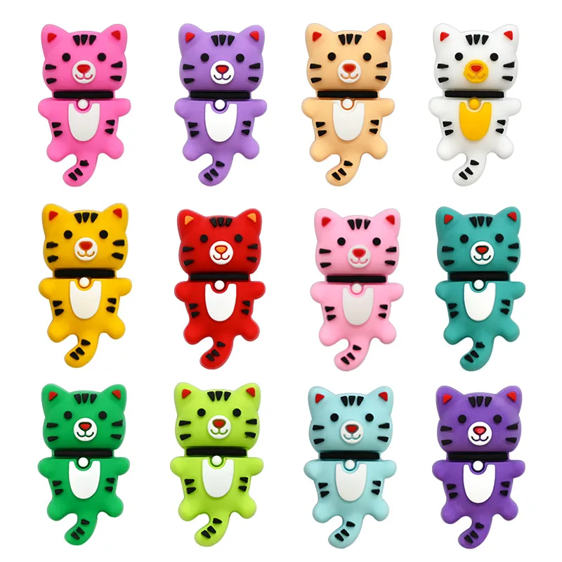 half-3D cute tiger PVC shoe Charms Slippers Buckle combination Fit Wristbands accessories Decoration Bands gift unisex party