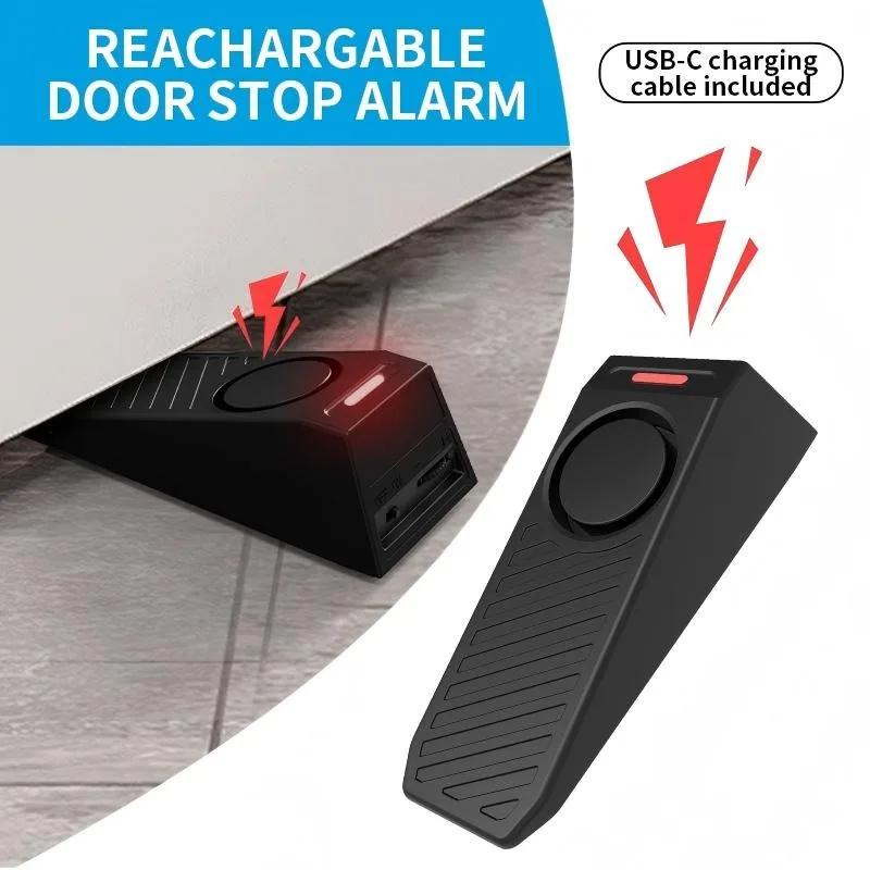 

Мини-сигнализация против взлома для дверей, защита от вторжения в отеля/гостевые дома, портативный дверной стопор для дверей, открывающихся внутрь.