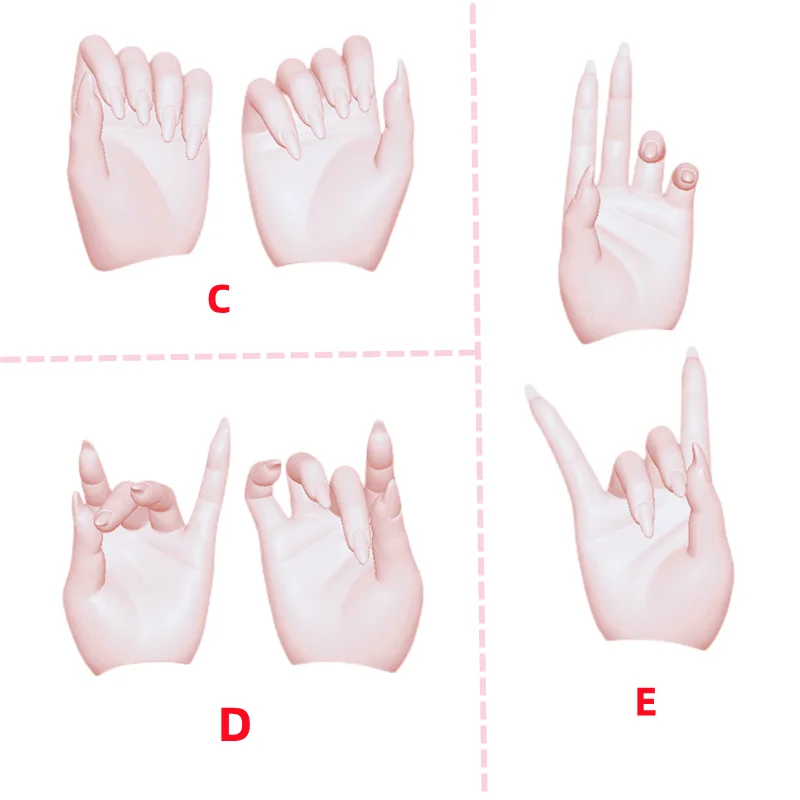 BJD Doll 1/4 Long Nail Hand Magnet Connected Applies To The Minifee Doll Body Resin Doll Figures Hand Only