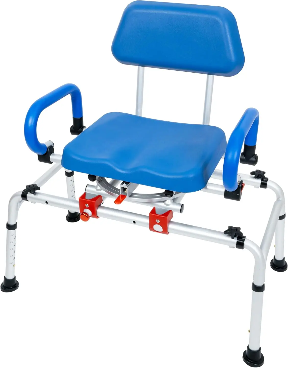 ILG-668 Tub Transfer Bench Shower Chair for Inside Shower with Easy Access Swivel Padded Seat and Pivoting Arms