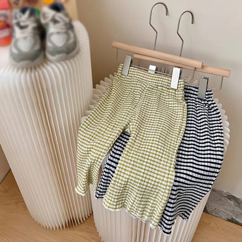 Plaid Infant Pant Toddler Kid Clothes Autumn Flare Pants Childrens Bottoms Fashion Trousers Casual Toddler Clothes for Girl 0-5Y