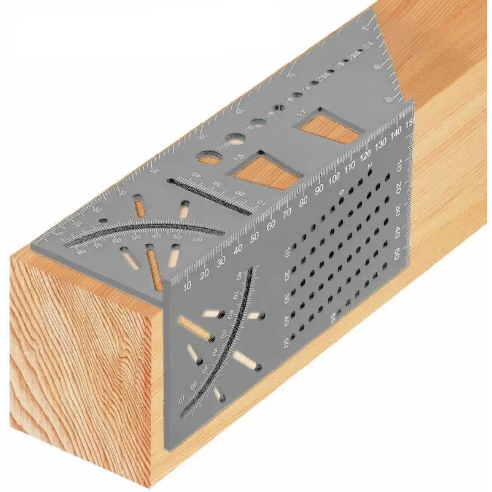 Carpenter Line Square Measuring Ruler 45 Degree Line Ruler Woodworking Scribe Mark Line Gauge T-Type Ruler