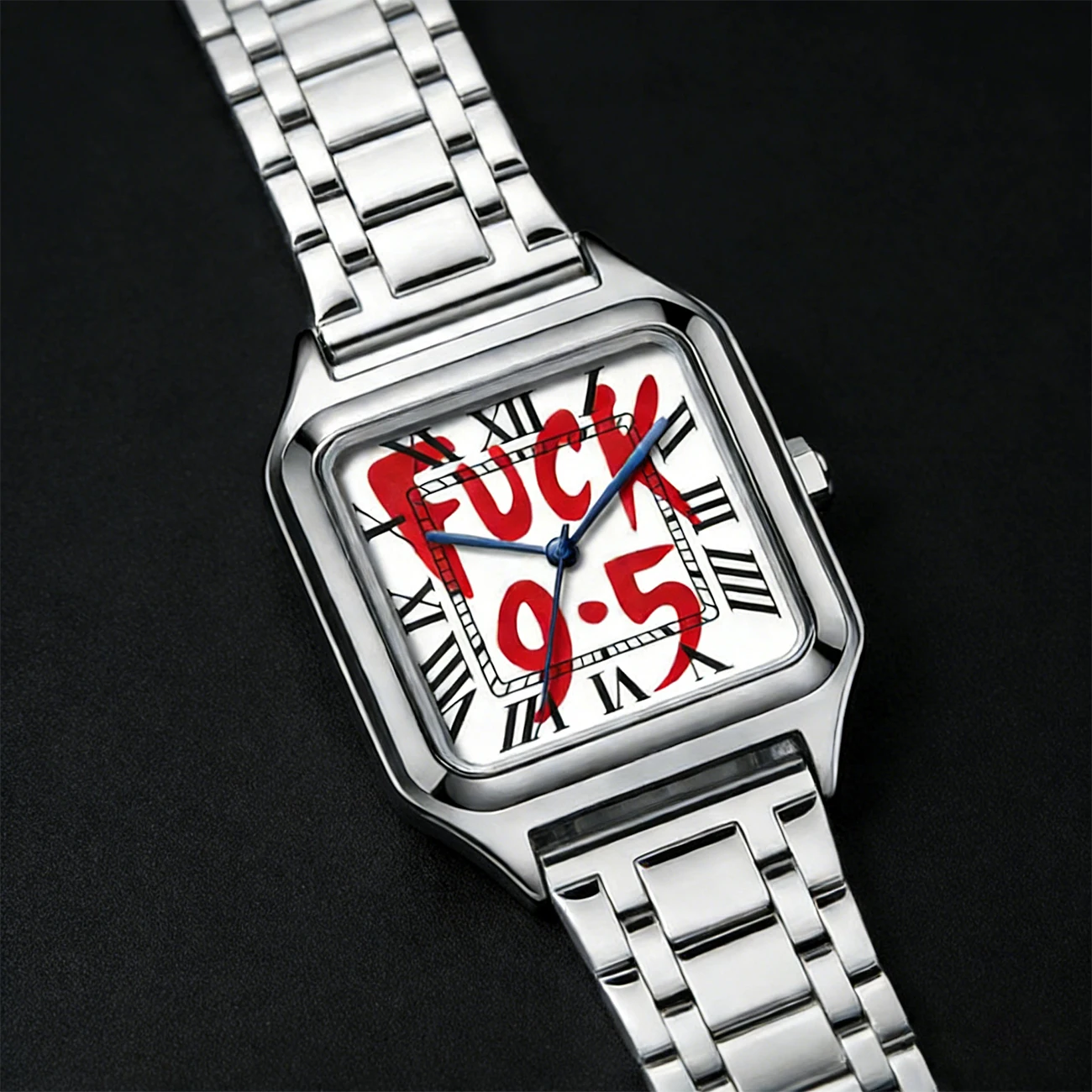 

Унисекс-часы с квадратным циферблатом, кварцевые, из нержавеющей стали, легкие, элегантные, водонепроницаемые (3ATM)