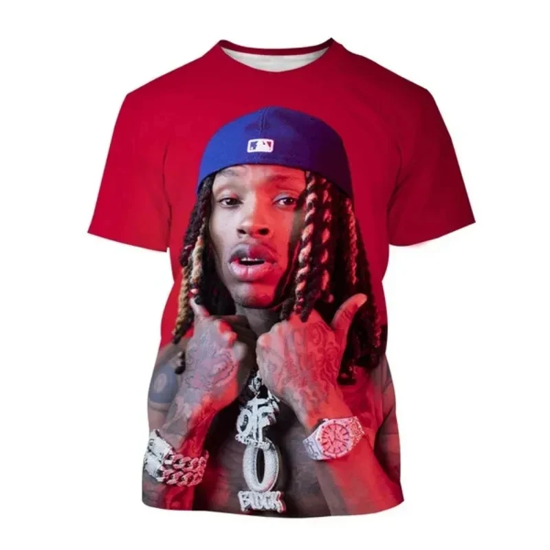 Popular Rapper King Von 3D Printed Men\'s T-shirt Hip-hop Trend Casual Short-sleeve O-Neck Unisex T-shirt Harajuku Streetwear Top