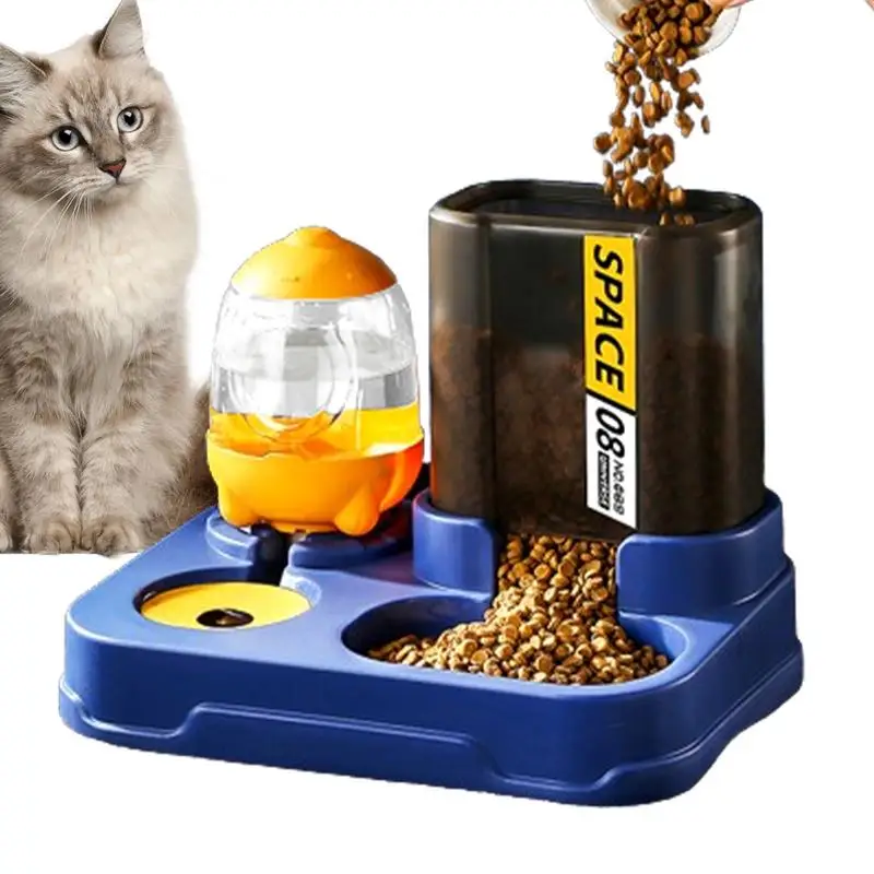 

Automatic Cat Feeder Large Capacity Water Food Dispenser Protective Gravity Feeder for indoor Cat kittens home pet supplies